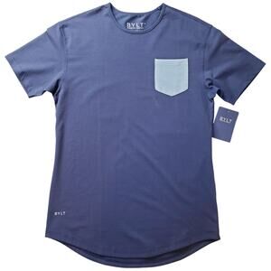 NWT BYLT Premium Basics Drop Cut S/S Pocket Lux T-Shirt Blue Men's Size Medium
